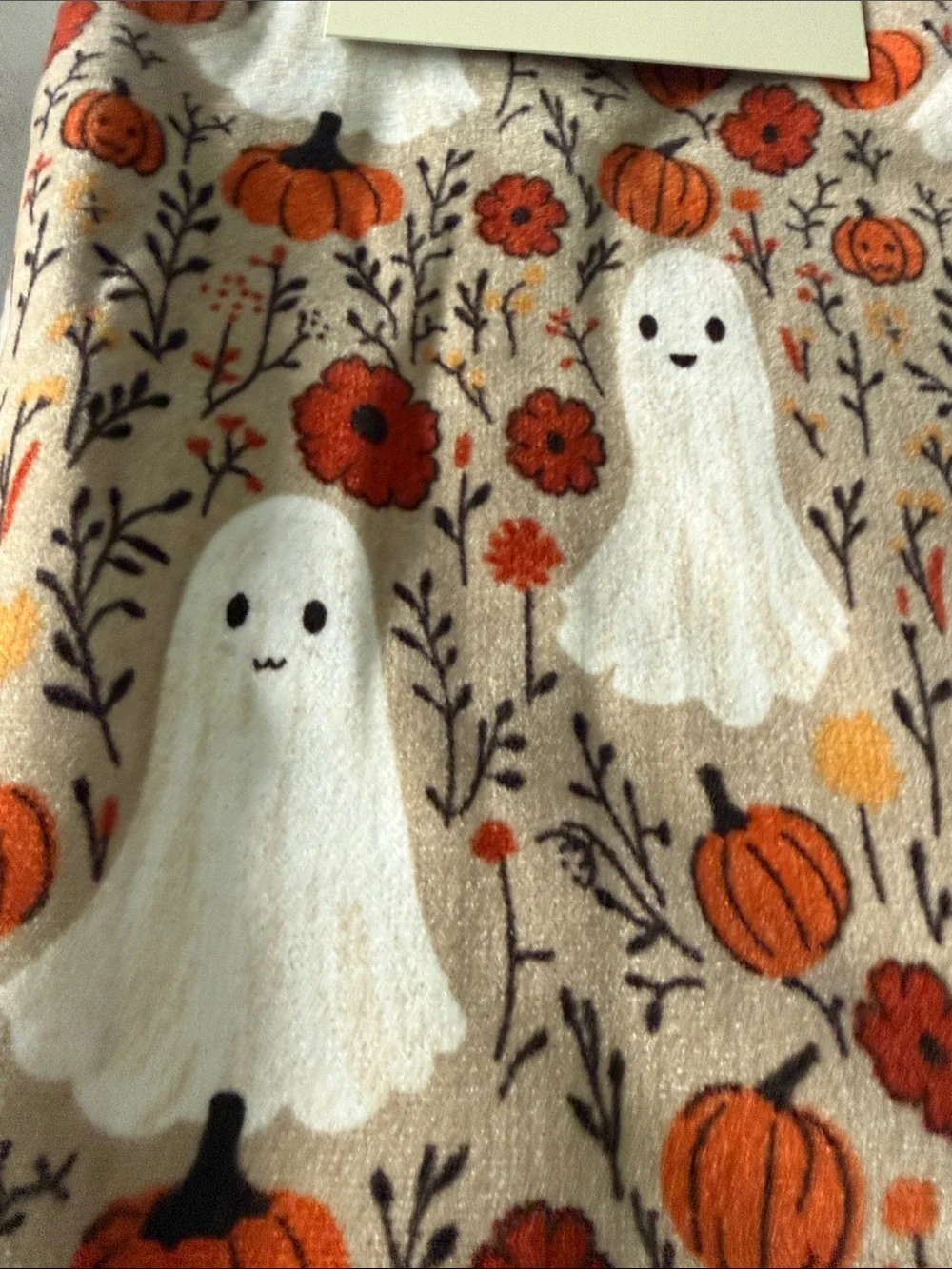 MAGASCHONI Halloween Ghost & Pumpkin P Throw - Beige/White/Orange